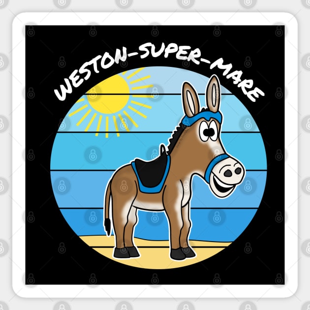 Seaside Donkey British Summer Holiday Weston-Super-Mare Sticker by doodlerob